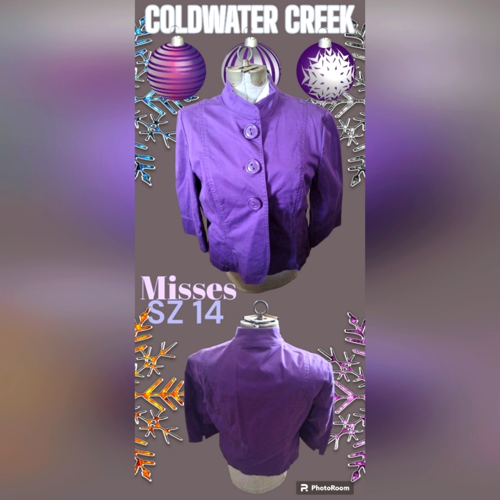 COLDWATER CREEK PURPLE BLAZER SZ 14